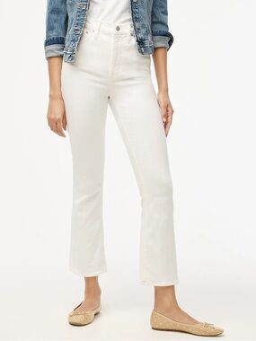 J.Crew flare crop high-rise white jean in signature stretch